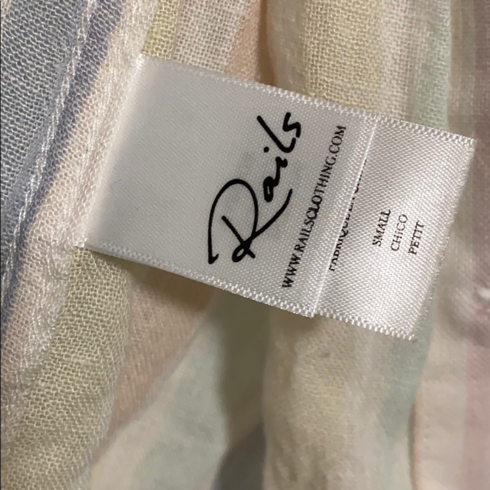 Rails Rainbow Striped Button Front Shirt - Picture 5 of 7